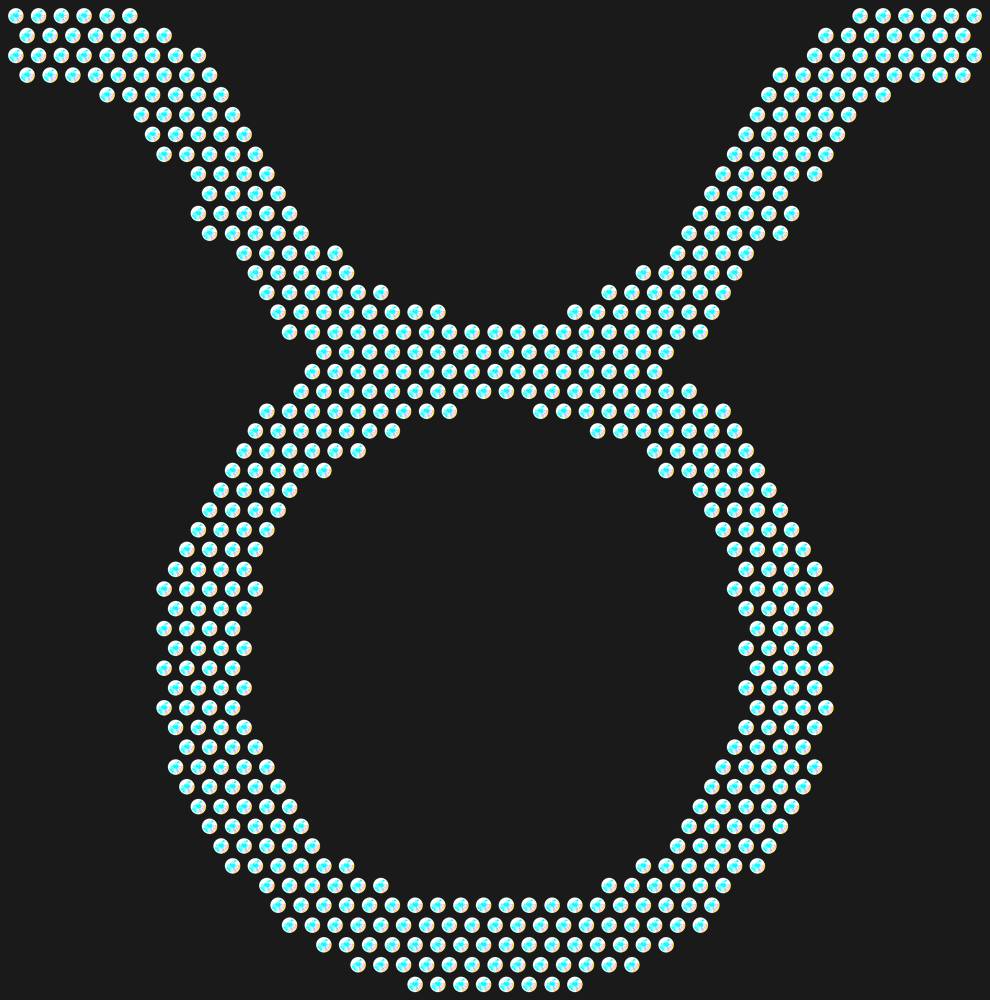 Трафарет Taurus zodiac sign — RHT_ZODIACTAURUS1_SS20_CRYSTAL_AB_DMC