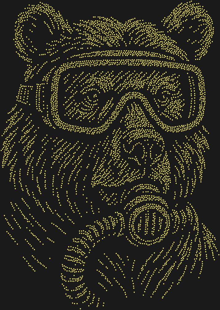 Трафарет Медведь с аквалангом — RHT_BEAR2_SS10_GOLD