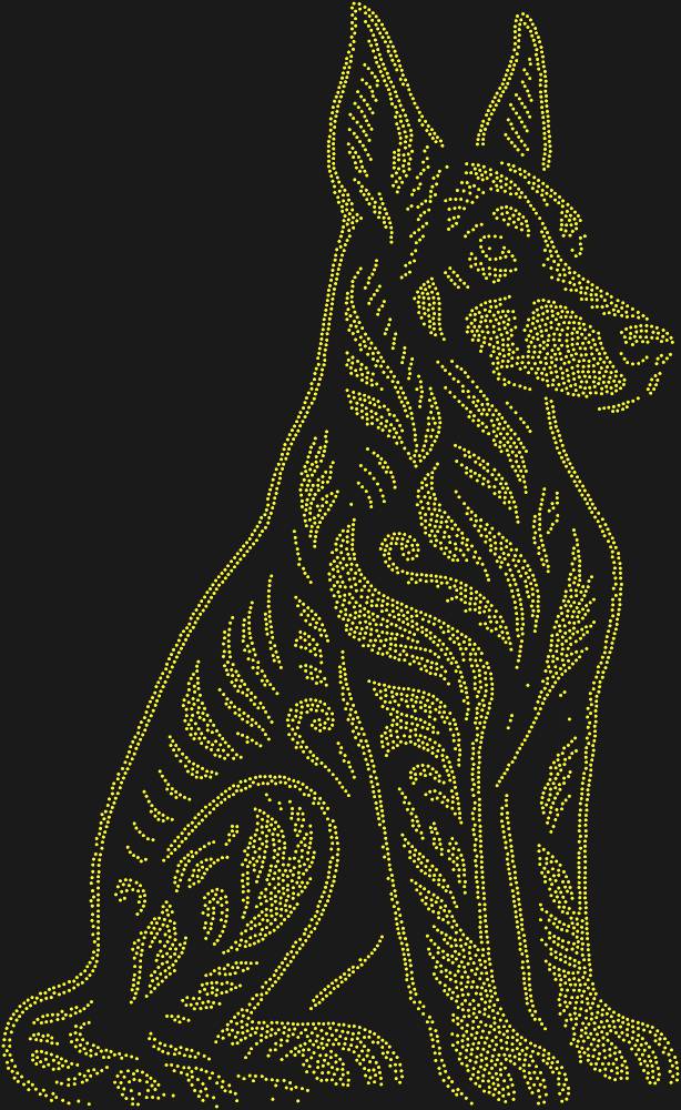 Трафарет Doberman Pinscher — RHT_DOBERMAN2_SS16_OLIVE