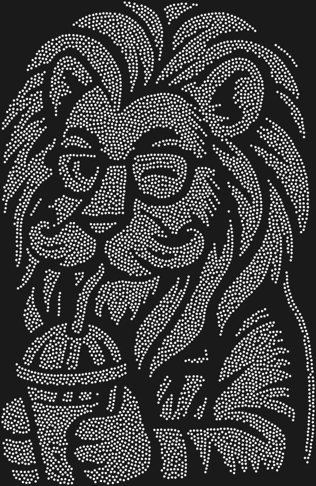 Трафарет Лев-хипстер — RHT_LIONHIPSTER1_SS3_CRYSTAL_CLEAR