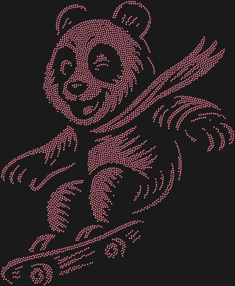 Трафарет Панда на скейтборде — RHT_PANDASKATE1_SS12_RAINBOW