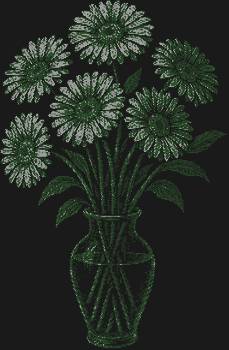 Букет гербер, сияющий 16179 искрами страз, расцветает нежной мечтой, застывшей в хрустальном великолепии, где каждый лепесток хранит свою тайну.