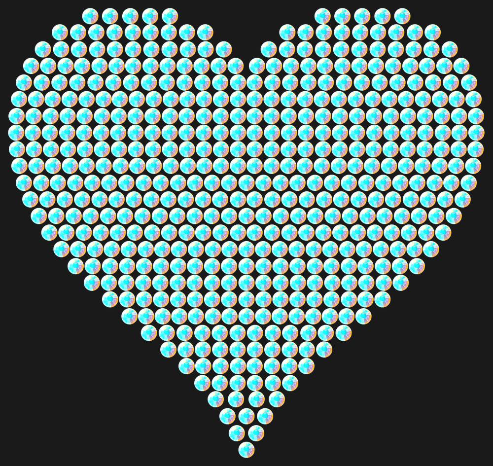 Трафарет A big heart — RHT_HEART4_SS12_CRYSTAL_AB_DMC