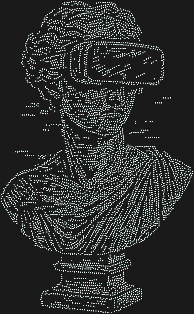 Трафарет Заглюченный Бюст — RHT_GLAZEDBUST1_SS10_CRYSTAL_AB_DMC
