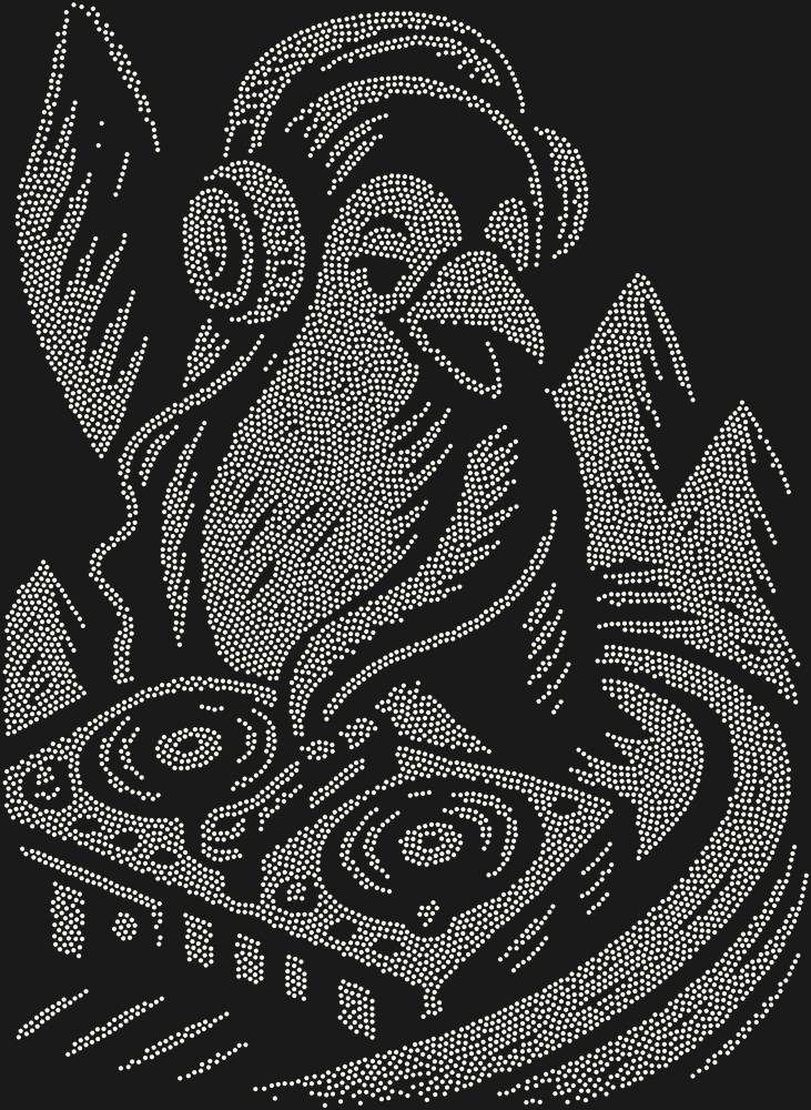 Трафарет Пингвин-диджей — RHT_PENGUINDJ1_SS6_CRYSTAL_AB