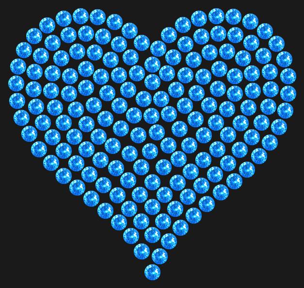 Трафарет Heart average — RHT_HEART2_SS10_LT_SAPPHIRE
