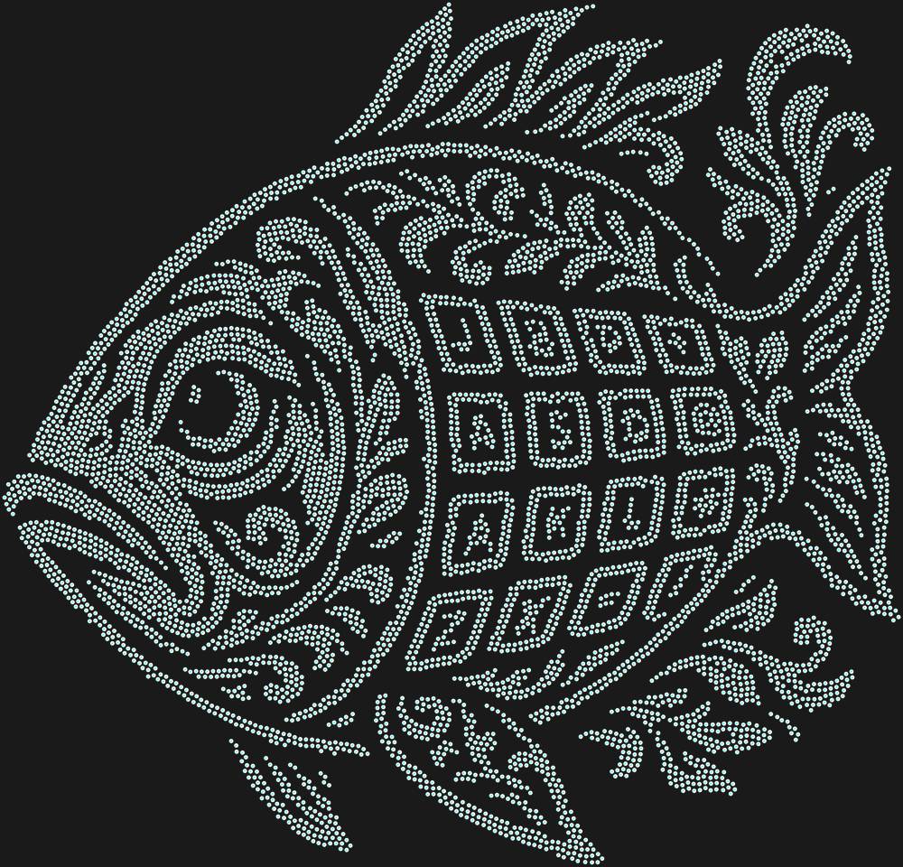 Трафарет Рыба Клава — RHT_FISHKEYB1_SS6_CRYSTAL_AB_DMC