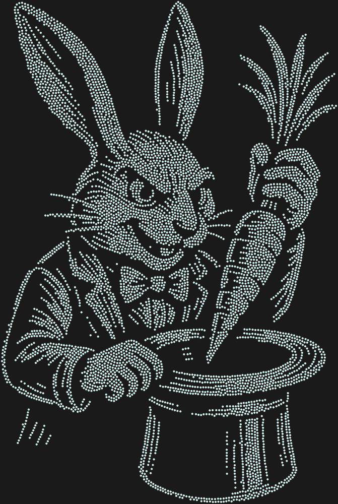 Трафарет Rabbit magician — RHT_RABBIT1_SS10_CRYSTAL_AB_DMC
