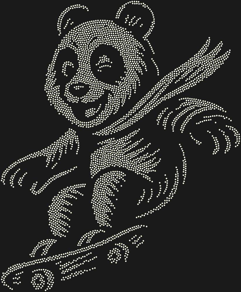 Трафарет Panda on a skateboard — RHT_PANDASKATE1_SS5_CRYSTAL_AB