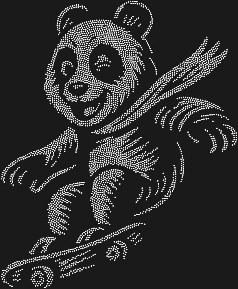 Трафарет Panda on a skateboard — RHT_PANDASKATE1_SS12_CRYSTAL_CLEAR