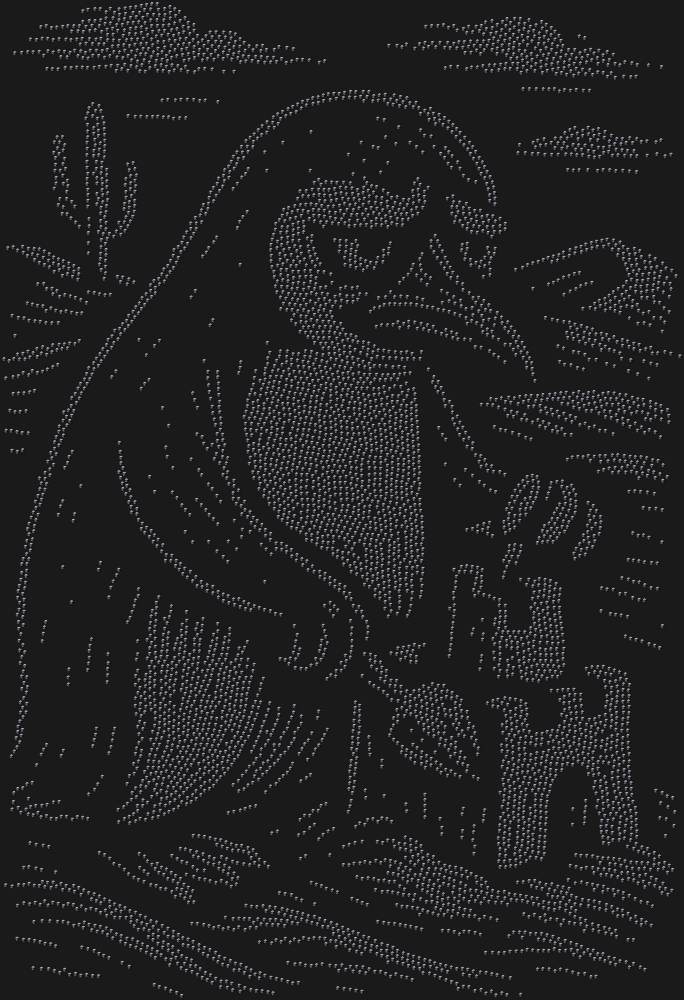 Трафарет A penguin in the desert — RHT_PENGUIN2_SS8_JET_BLACK