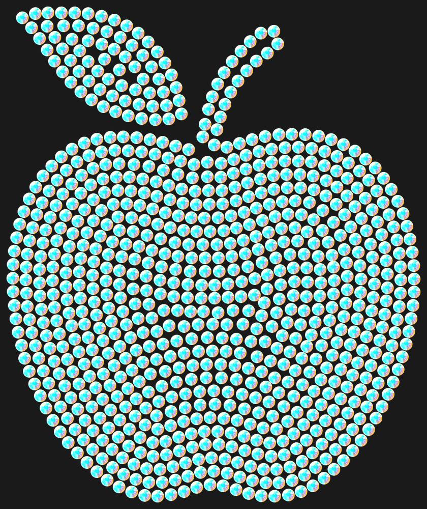 Трафарет Apple with a leaf (solid color) — RHT_APPLE1_SS10_CRYSTAL_AB_DMC