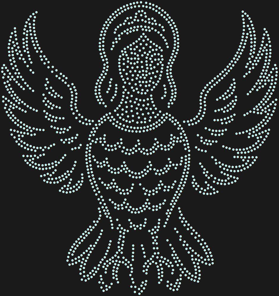 Трафарет Alkonost bird — RHT_ALKONOST1_SS10_CRYSTAL_AB_DMC