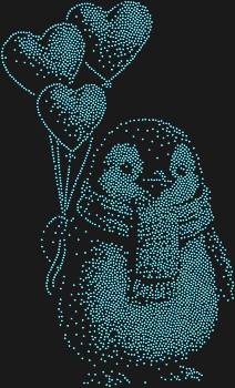 Трафарет из страз «Пингвин с шарами сердечками» – это 3616 искрящихся граней, в каждой из которых застыла нежность зимнего утра, где пингвинчик дарит своё сердце, окутанное теплом.