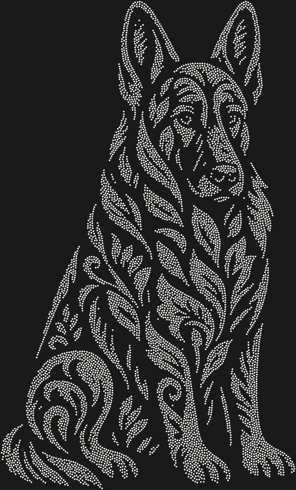 Трафарет German Shepherd — RHT_SHEPHERD1_SS12_CRYSTAL_AB