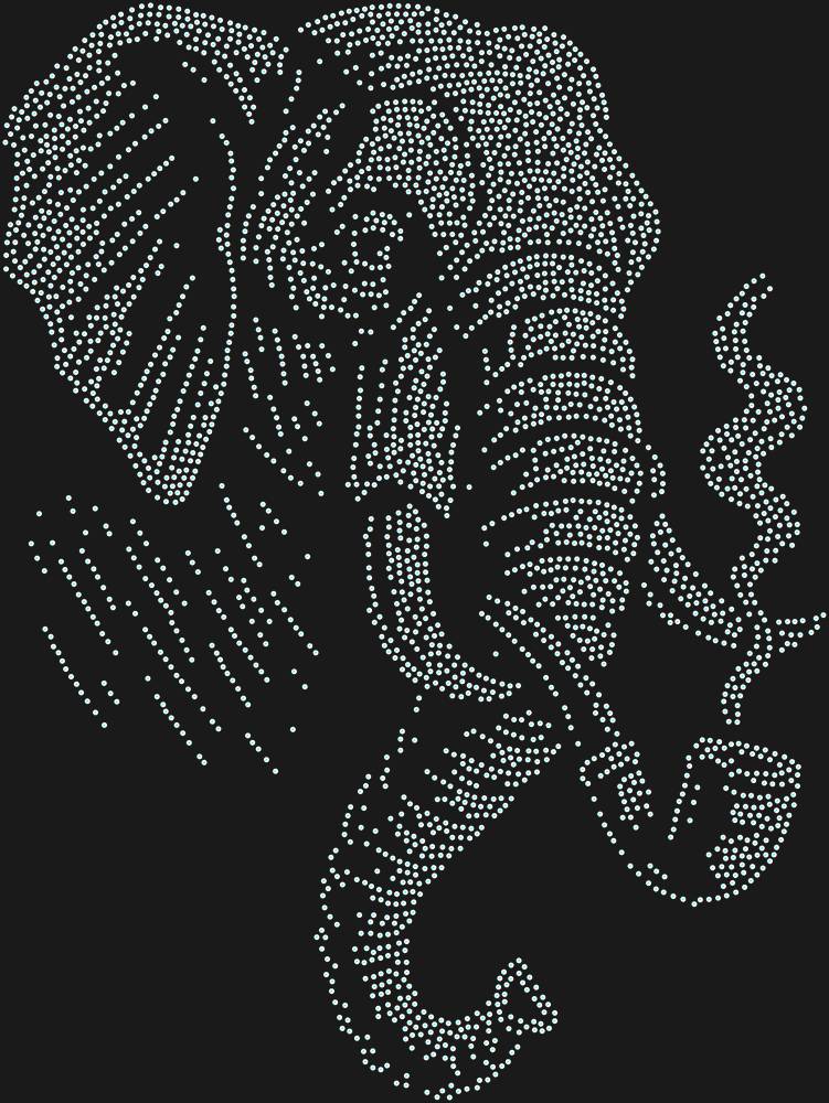 Трафарет Слон с трубкой — RHT_ELEPHANT2_SS12_CRYSTAL_AB_DMC