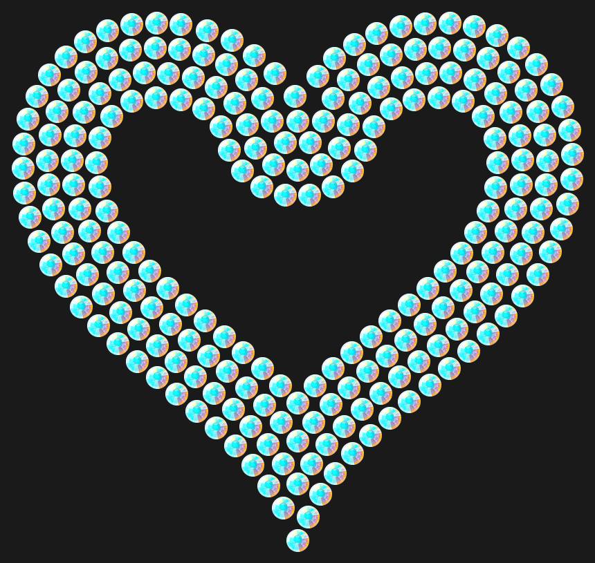 Трафарет Outline heart — RHT_HEART3_SS10_CRYSTAL_AB_DMC