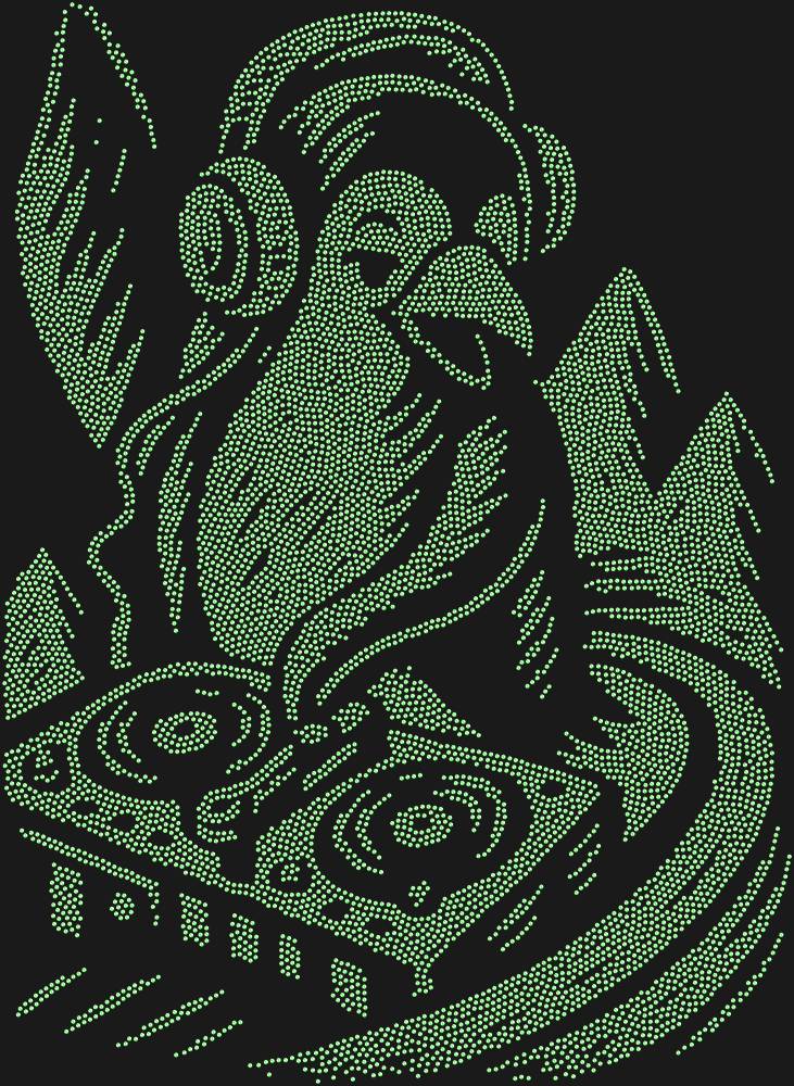 Трафарет DJ Penguin — RHT_PENGUINDJ1_SS6_LT_PERIDOT