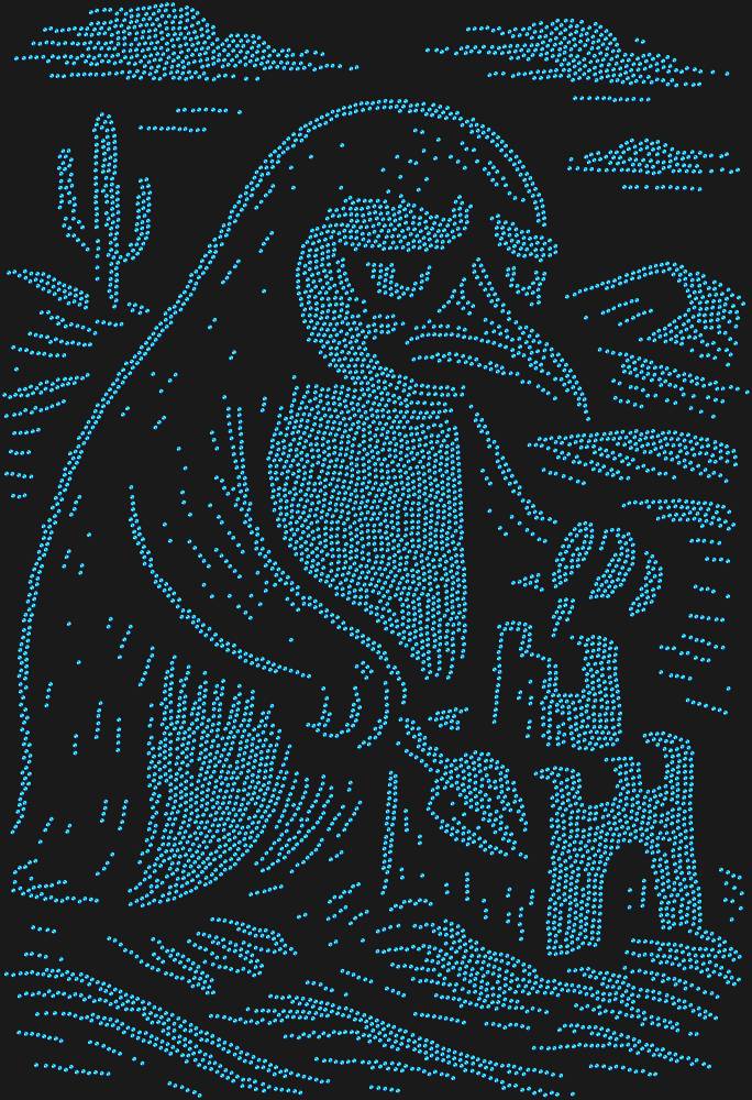 Трафарет Пингвин в пустыне — RHT_PENGUIN2_SS4_SAPPHIRE