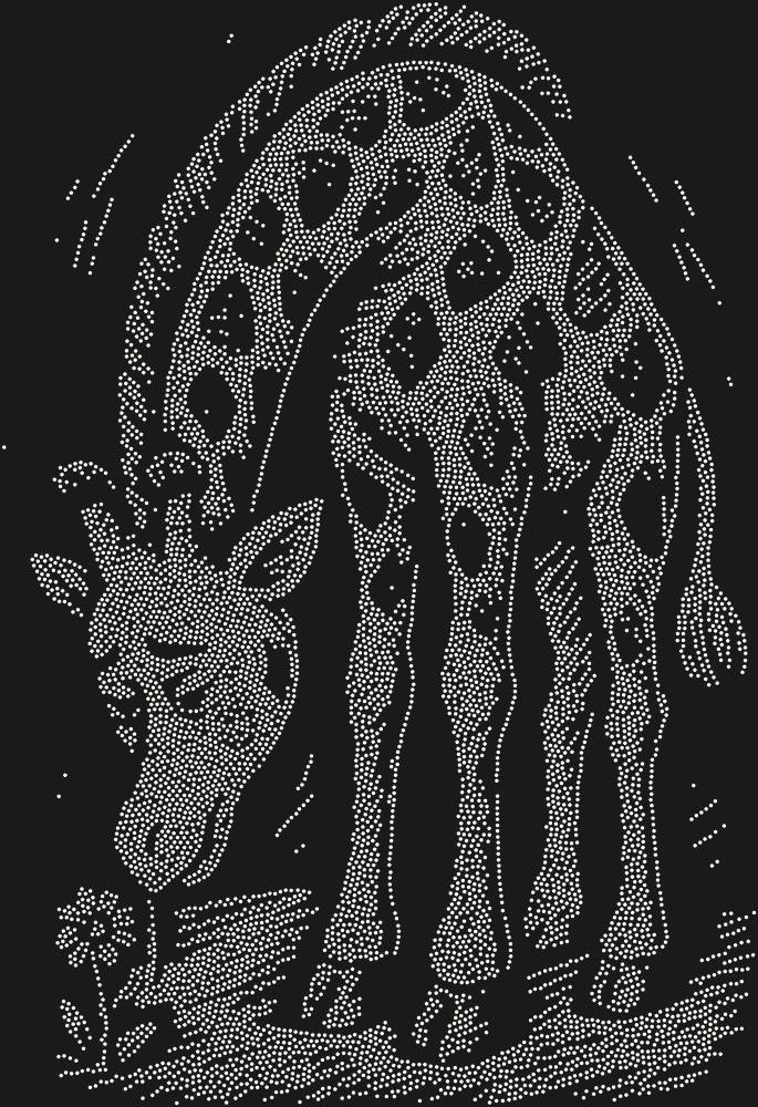Трафарет Giraffe and a flower — RHT_GIRAFFE2_SS3_CRYSTAL_AB