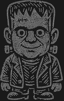 Трафарет из страз «Франки» — 4445 сверкающих искр, что оживят добродушного монстра, подарив ему сияние и неповторимый шарм.