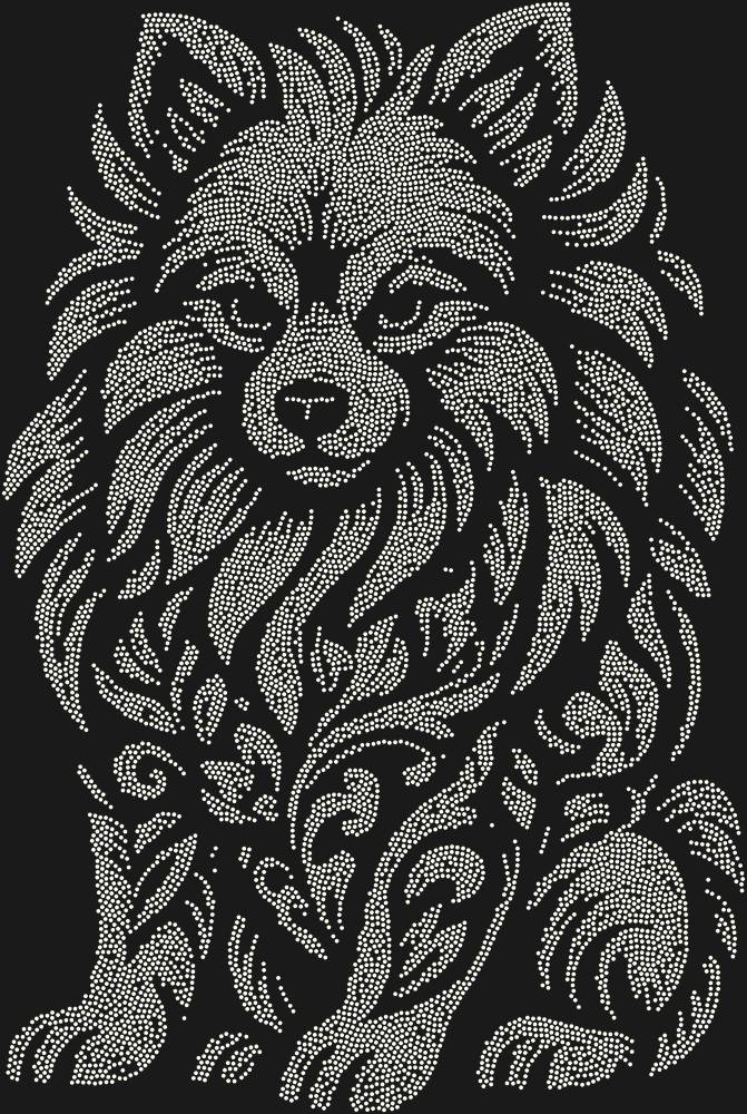Трафарет Pomeranian Spitz — RHT_SPITZ1_SS10_CRYSTAL_AB
