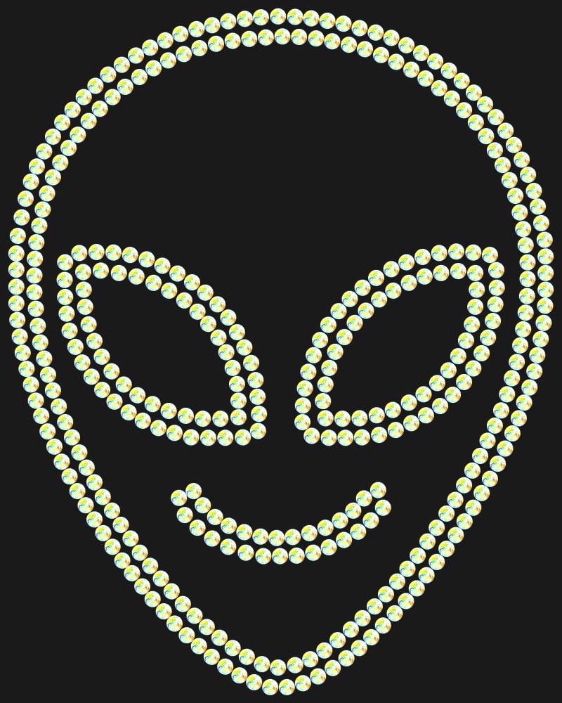 Трафарет Cute alien — RHT_UFO2_SS10_CRYSTAL_AB