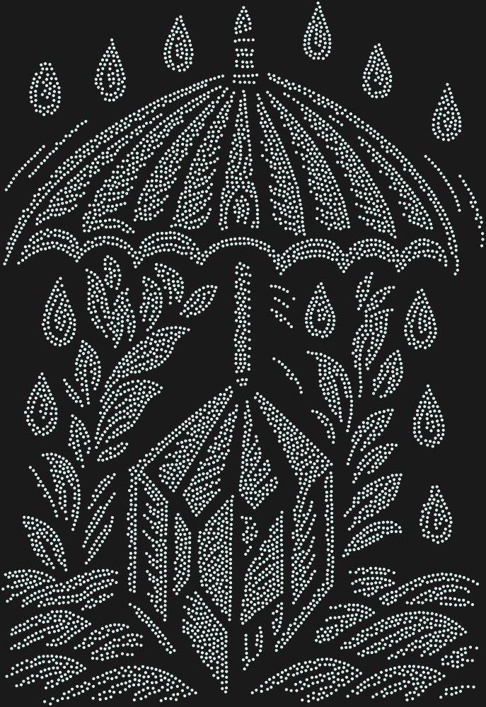 Трафарет An umbrella over the magical crystal — RHT_UMBRELLACRYSTAL1_SS5_CRYSTAL_AB_DMC
