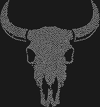 Рисунок из страз по номерам «Череп быка», в котором сияют 1628 камней, раскроет мистическую мощь и величие, запечатлённые в каждом блике.