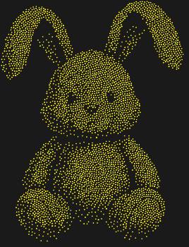 Рисунок из страз «Плюшевый заяц», сияющий 3844 огнями, подарит нежность и игривость вашему образу, превращая обычную футболку в шедевр.