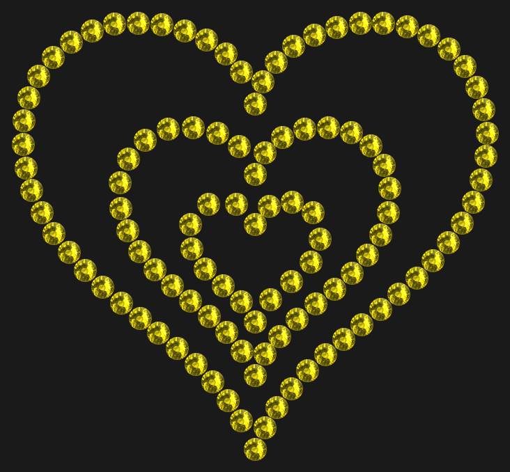Трафарет Triple heart — RHT_HEART7_SS10_OLIVE