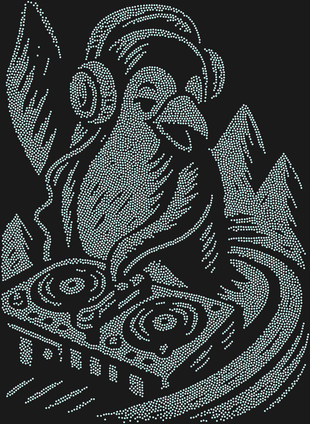 Трафарет Пингвин-диджей — PENGUINDJ1