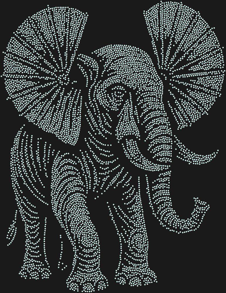 Трафарет Слон уши веером — RHT_ELEPHANT3_SS16_CRYSTAL_AB_DMC