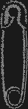 Stencil by numbers "Safety Pin". 638 rhinestones. A design that will easily fit into any interior, adding neatness and special charm.
