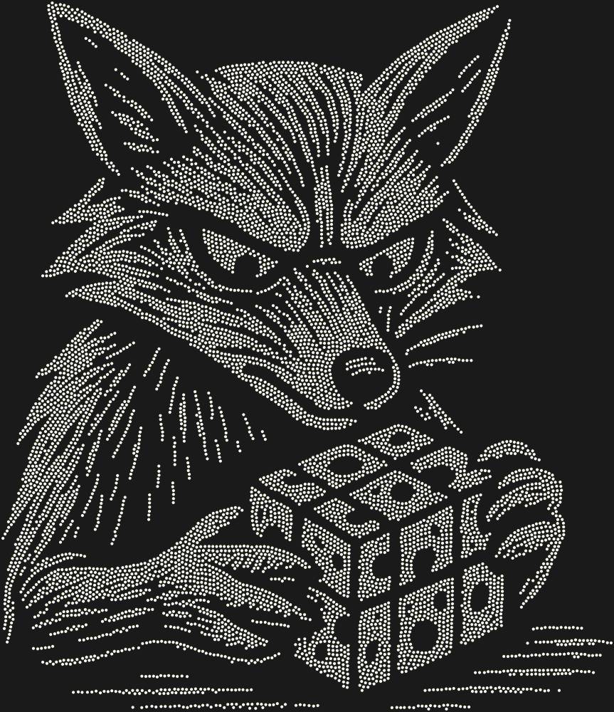 Трафарет A fox solving a Rubik's Cube (high resolution) — RHT_FOXCUBE2_SS10_CRYSTAL_AB