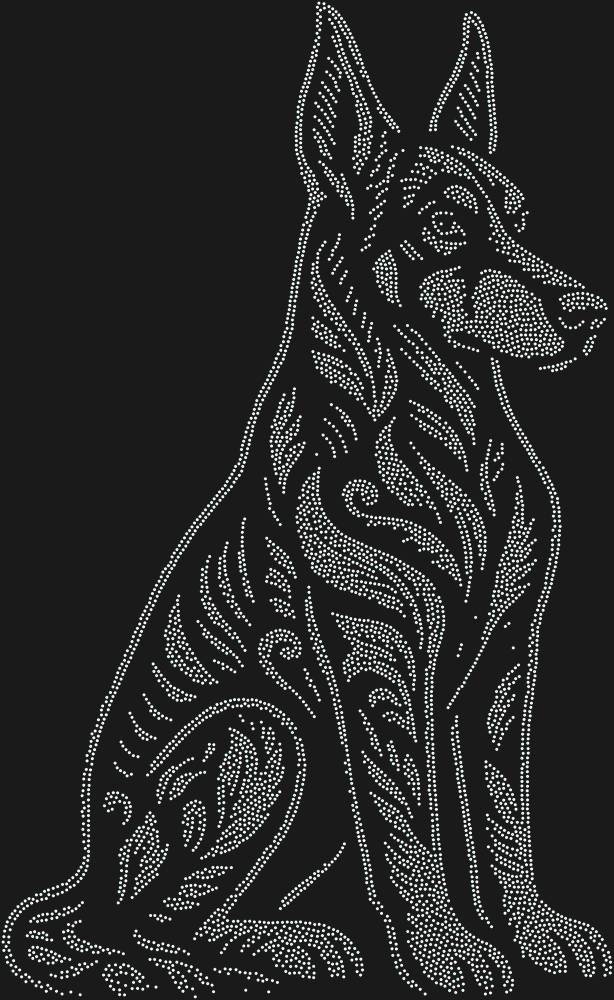 Трафарет Доберман-пинчер — RHT_DOBERMAN2_SS5_CRYSTAL_AB_DMC