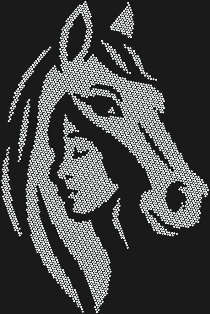 Трафарет Girl and horse — RHT_HORSEGIRL1_SS20_CRYSTAL_CLEAR