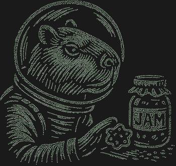 Приготовьтесь к межгалактическому приключению с Трафаретом из страз «Капибара в космосе»! 6694 сияющих страз превратят ваше изделие в космический шедевр, где пушистый астронавт мечтательно взирает на сладкие просторы.