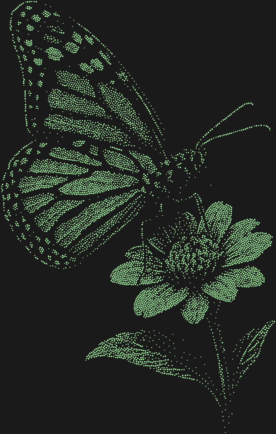 Трафарет Бабочка монарх на цветке — MONARCHFLOWER1