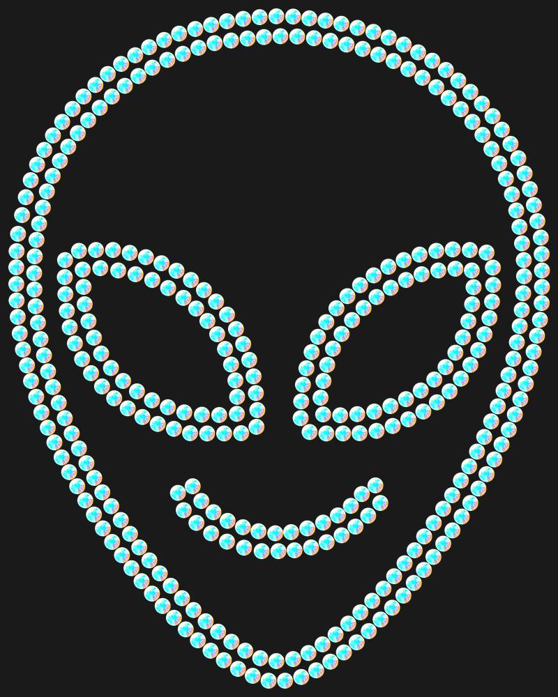 Трафарет Cute alien — RHT_UFO2_SS20_CRYSTAL_AB_DMC