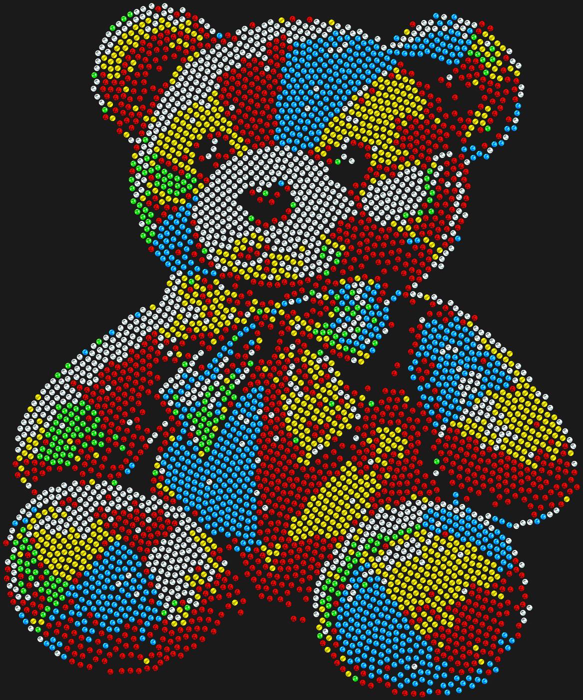 Трафарет Разноцветный плюшевый медведь — BEAR5