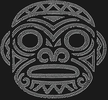 Трафарет из страз «Маска Тето из Новой Каледонии» – это 4034 искрящиеся души, что приоткроют завесу древних тайн, застывших в плену мистического танца света и цвета.