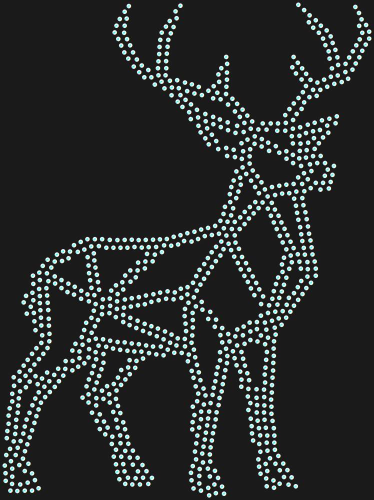 Трафарет Low-poly deer — RHT_DEER1_SS6_CRYSTAL_AB_DMC