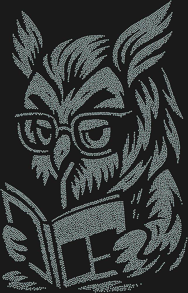 Трафарет Сова в очках — RHT_OWLBOOK1_SS20_CRYSTAL_AB_DMC