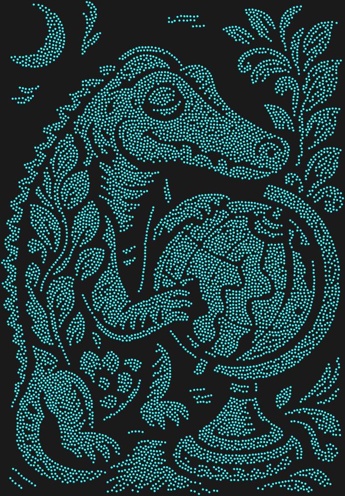 Трафарет Крокодил и старый глобус — RHT_CROCODILEGLOBE1_SS16_AQUAMARINE