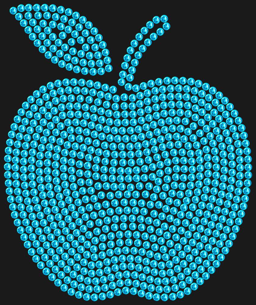 Трафарет Apple with a leaf (solid color) — RHT_APPLE1_SS10_AQUAMARINE