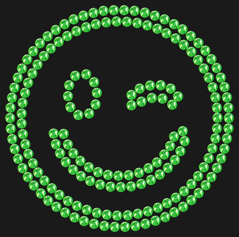 Трафарет Winking emoji — RHT_SMILE2_SS10_LT_PERIDOT