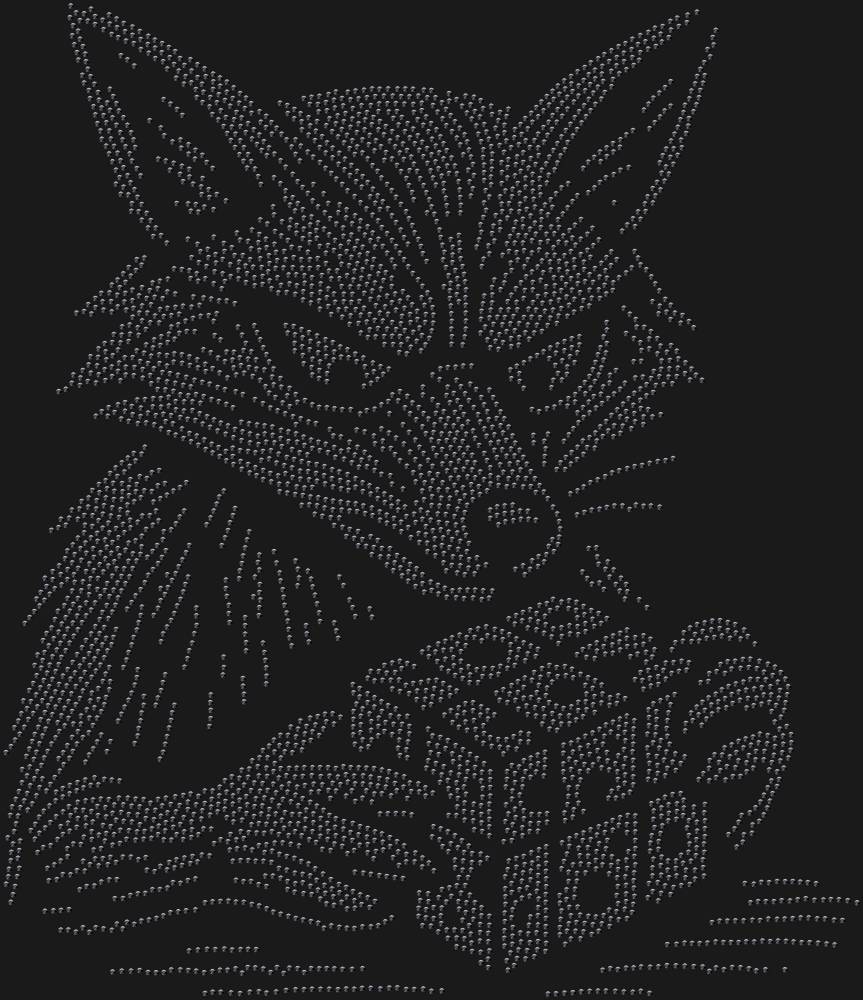 Трафарет Лиса, собирающая кубик рубика — RHT_FOXCUBE1_SS6_JET_BLACK