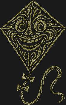 Template for laying out rhinestones "Cheerful Kite". 4296 rhinestones. Its face is a hurricane of emotions, a mixture of childlike joy, fairytale chaos, and a slight touch of psychedelia.