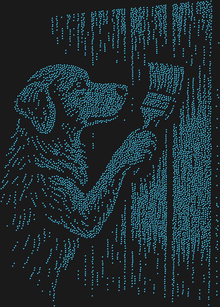 Трафарет The dog is painting the fence. — RHT_DOG7_SS12_SAPPHIRE